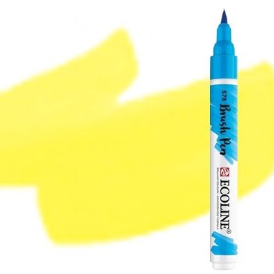 Materiais Belas Artes - Marcador Aquarela Ecoline Brush Pen Amarelo Claro | totenart.com