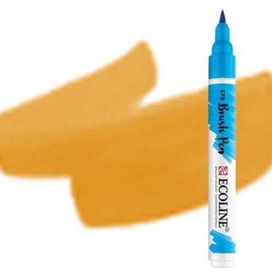 Materiais Belas Artes - Marcador Aquarela Ecoline Brush Pen Ocre Amarelo | totenart.com