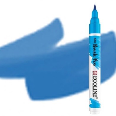 Materiais Belas Artes - Marcador Aquarela Ecoline Brush Pen Azul da Prússia | totenart.com