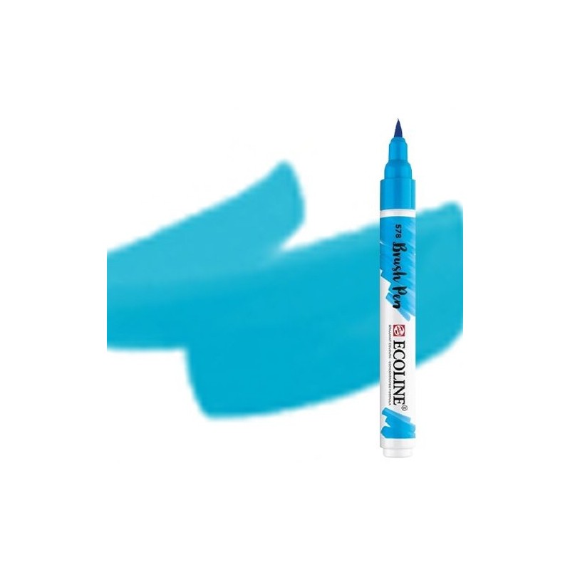 Materiais Belas Artes - Marcador Aquarela Ecoline Brush Pen Azul Turquesa | totenart.com