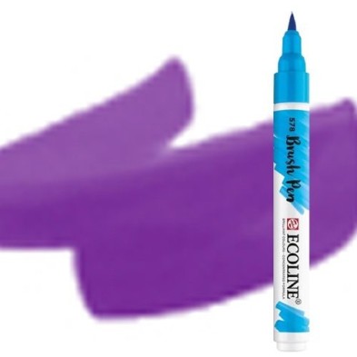Materiais Belas Artes - Marcador Aquarela Ecoline Brush Pen Violeta Azul | totenart.com