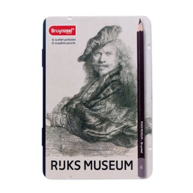 Materiais Belas Artes - Edição Box Especial 12 lápis de Grafite Bruynzeel- Autorretrato Rembrandt | totenart.com