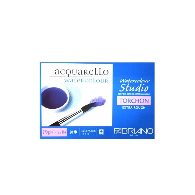Materiais Belas Artes - Bloco aguarela Torchon Fabriano, (20 h, 270gr, 30.5x45.5cm) | totenart.com