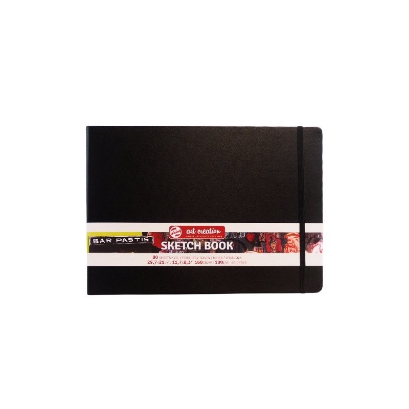 Materiais Belas Artes - Bloco Desenho preto A4, costurado apaisado, 80 f,  140 gr | totenart.com