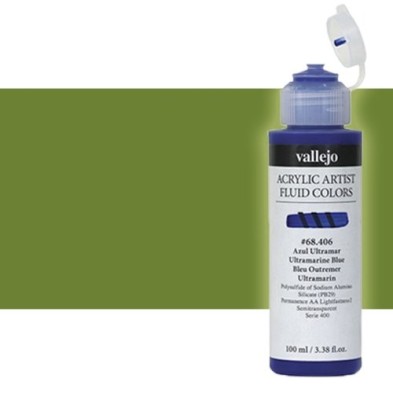 Materiais Belas Artes - Acrílico Fluido Vallejo 429, verde ouro, 100 ml. | totenart.com