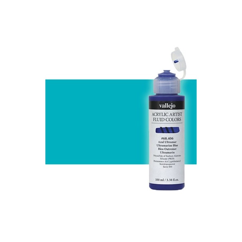 Materiais Belas Artes - Acrílico Fluido Vallejo 426, azul esverdeado, 100 ml. | totenart.com