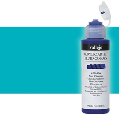Materiais Belas Artes - Acrílico Fluido Vallejo 426, azul esverdeado, 100 ml. | totenart.com