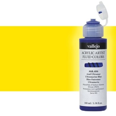 Materiais Belas Artes - Acrílico Fluido Vallejo 428, amarelo hansa opaco, 100 ml. | totenart.com