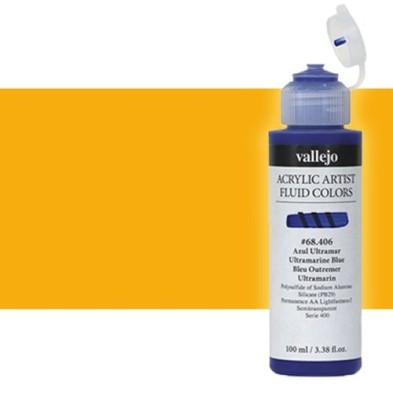 Materiais Belas Artes - Acrílico Fluido Vallejo 414, laranja transparente, 100 ml. | totenart.com