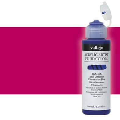 Materiais Belas Artes - Acrílico Fluido Vallejo 606, vermelho quinacridona magenta, 100 ml. | totenart.com