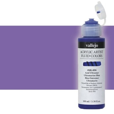 Materiais Belas Artes - Acrílico Fluido Vallejo 413, violeta ultramarino, 100 ml. | totenart.com