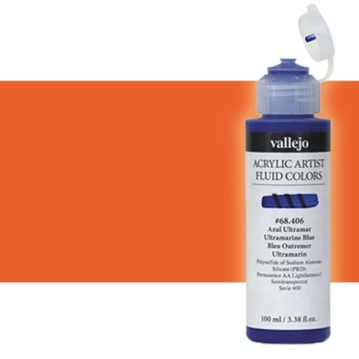 Materiais Belas Artes - Acrílico Fluido Vallejo 821, laranja pirrol, 100 ml. | totenart.com