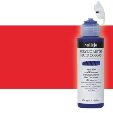 Materiais Belas Artes - Acrílico Fluido Vallejo 822, vermelho pirrol, 100 ml. | totenart.com