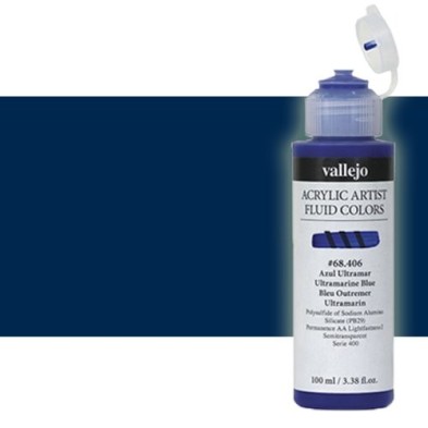 Materiais Belas Artes - Acrílico Fluido Vallejo 405, azul prussiano (tom), 100 ml. | totenart.com