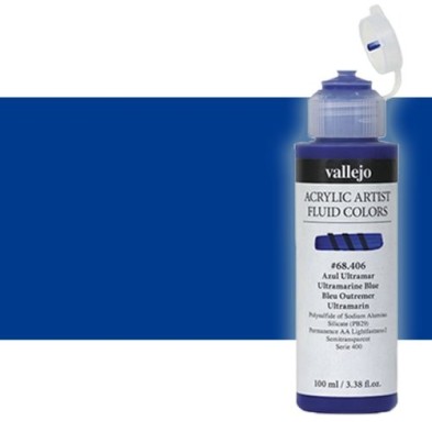Materiais Belas Artes - Acrílico Fluido Vallejo 622, azul fluorescente, 100 ml. | totenart.com