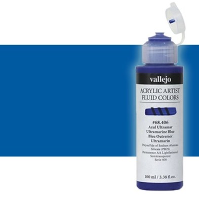 Materiais Belas Artes - Acrílico Fluido Vallejo 404, azul ftalocianina, 100 ml. | totenart.com
