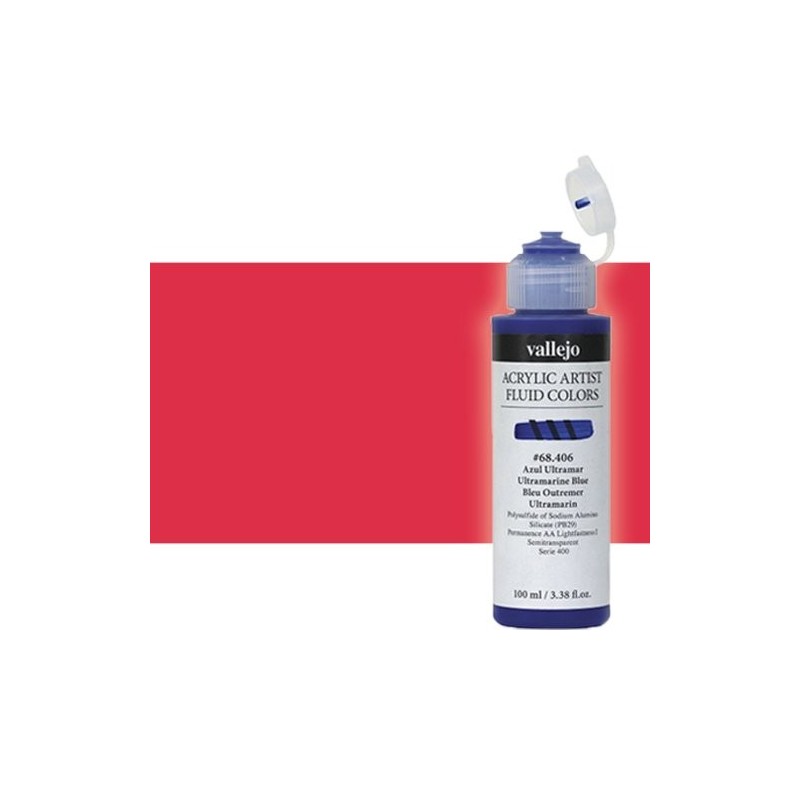 Materiais Belas Artes - Acrílico Fluido Vallejo 419, vermelho naftol pálido, 100 ml. | totenart.com