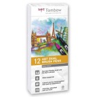 Marcador Tombow, Set de 12 Cores Cinza