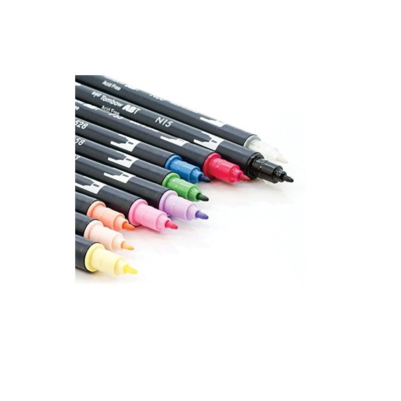 Materiais Belas Artes - Marcador Dual Brush Tombow, Set de 10 Cores Manga Shojo | totenart.com