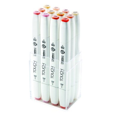 Materiais Belas Artes - TOUCH TWIN 12 brush marker set cores tono de pele | totenart.com