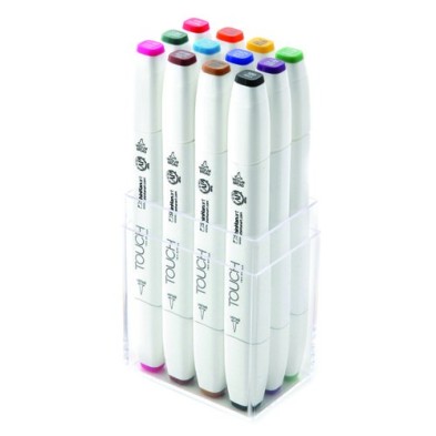 Materiais Belas Artes - TOUCH TWIN 12 brush marker set cores principais | totenart.com