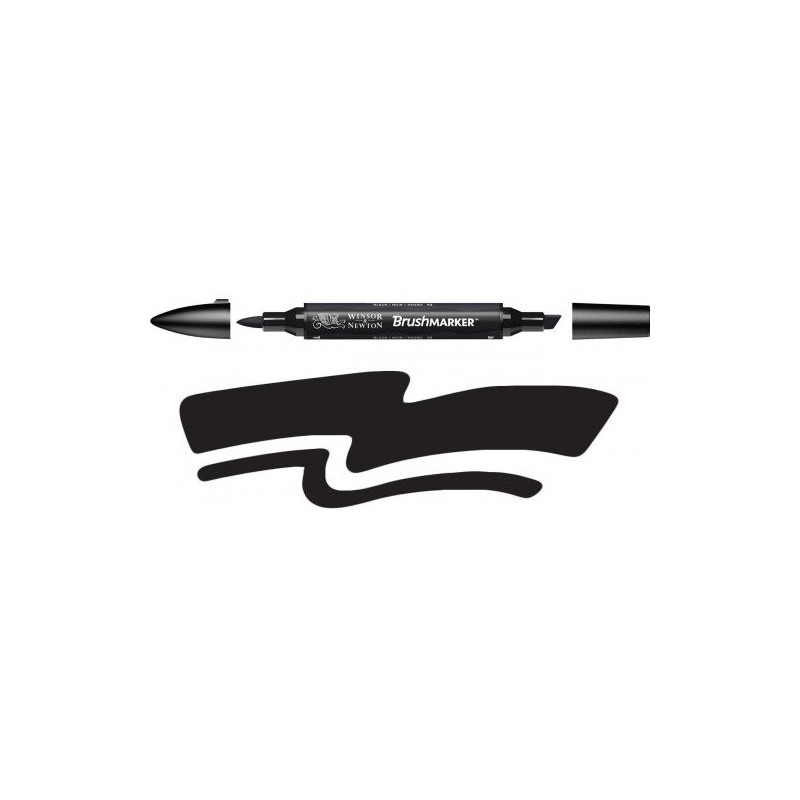 Materiais Belas Artes - Marcador Brushmarker Black (XB) Winsor & Newton | totenart.com
