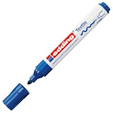 Materiais Belas Artes - Marcador Tecidos Edding 4500 Azul 03, ponta 2-3 mm. | totenart.com