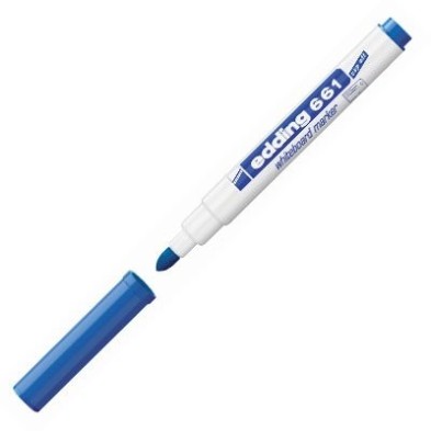Materiais Belas Artes - \nCaneta Marcadora Branco Edding 661 Azul 03, ponta arredondada 1-2 mm | totenart.com