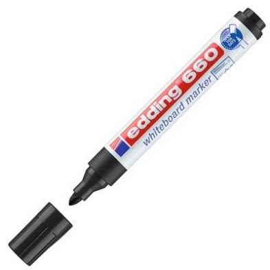 Materiais Belas Artes - \nCaneta Marcadora Branco Edding 660 Preto 01, ponta arredondada 1.5-3 mm | totenart.com