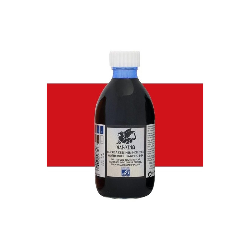 Tinta Chinesa desenho Drawing Ink Vermelhao Lefranc, 250 ml.