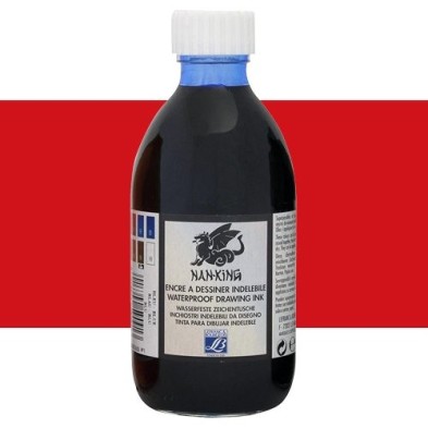 Tinta Chinesa desenho Drawing Ink Vermelhao Lefranc, 250 ml.
