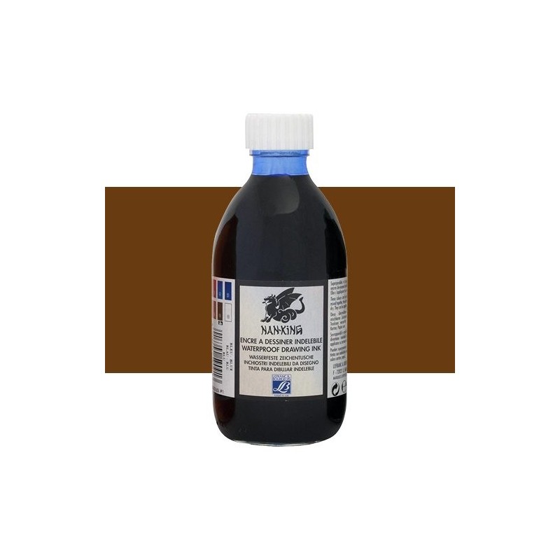 Tinta Chinesa desenho Drawing Ink Marrom Claro Lefranc, 250 ml.