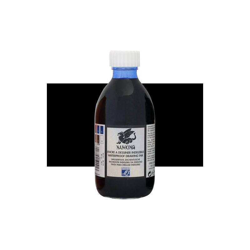 Tinta Chinesa Preta, Lefranc, frasco 250 ml.