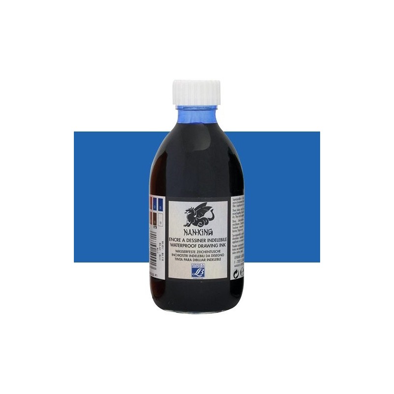 Tinta Chinesa desenho Drawing Ink Azul Cobalto Lefranc, 250 ml.