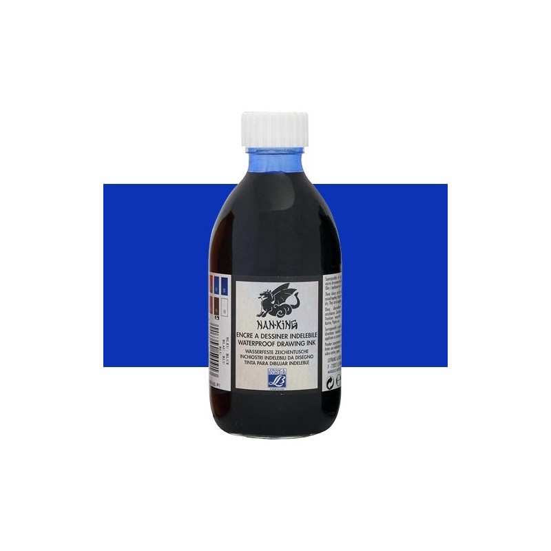 Tinta Chinesa desenho Drawing Ink Azul Lefranc, 250 ml.