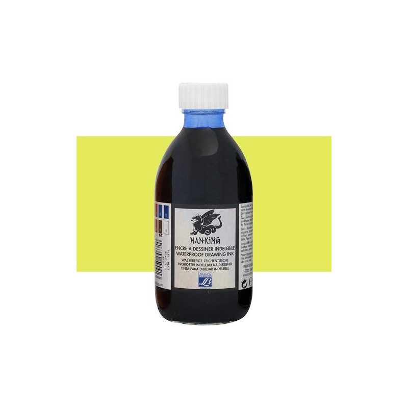 Tinta Chinesa desenho Drawing Ink Amarelo Lefranc, 250 ml.