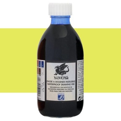 Tinta Chinesa desenho Drawing Ink Amarelo Lefranc, 250 ml.