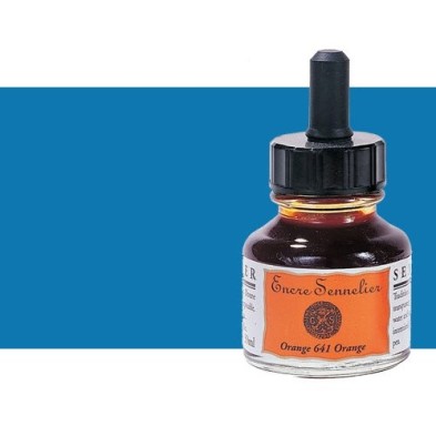 Materiais Belas Artes - Tinta Desenho Azul cobalto 303, 30 ml. com conta-gotas Sennelier | totenart.com