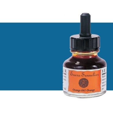 Materiais Belas Artes - Tinta Desenho Azul de Prusia 318, 30 ml. com conta-gotas Sennelier | totenart.com