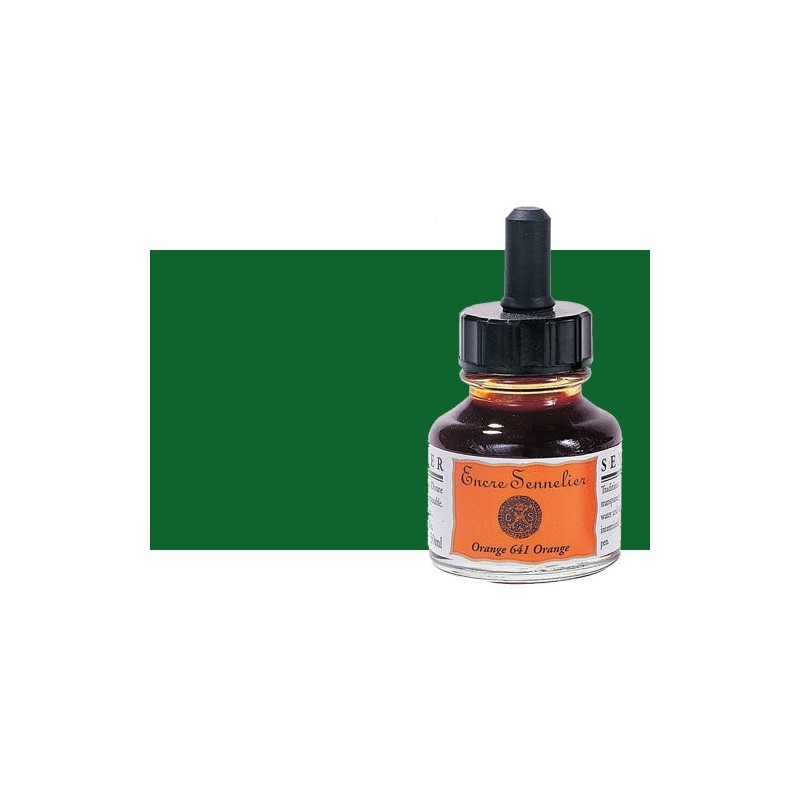 Materiais Belas Artes - Tinta Desenho Verde escuro 803, 30 ml. com conta-gotas Sennelier | totenart.com