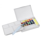 Materiais Belas Artes - Caixa Pocket Box 24 pastilhas aquarelas (metal e fluo) Sakura | totenart.com\n
