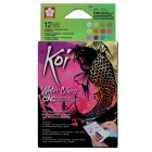 Materiais Belas Artes - Caixa Pocket Box 12 pastilhas aquarelas (metálico e fluorescente) Sakura | totenart.com\n