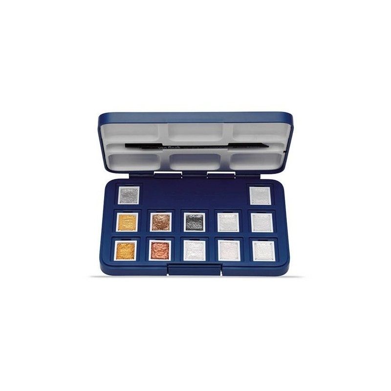 Materiais Belas Artes - Caixa com 12 aquarelas Van Gogh 1/2 godet e pincel | totenart.com