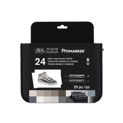 \nMateriais Belas Artes - Marcador Promarker Winsor & Newton, set 24 units Grey and Black Tones | totenart.com