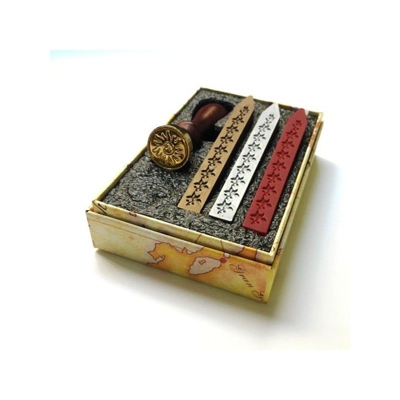 Material Bellas Artes - Dibujo - Conjunto Caligrafía 3 lacres de cores e Selo Sol | totenart.com