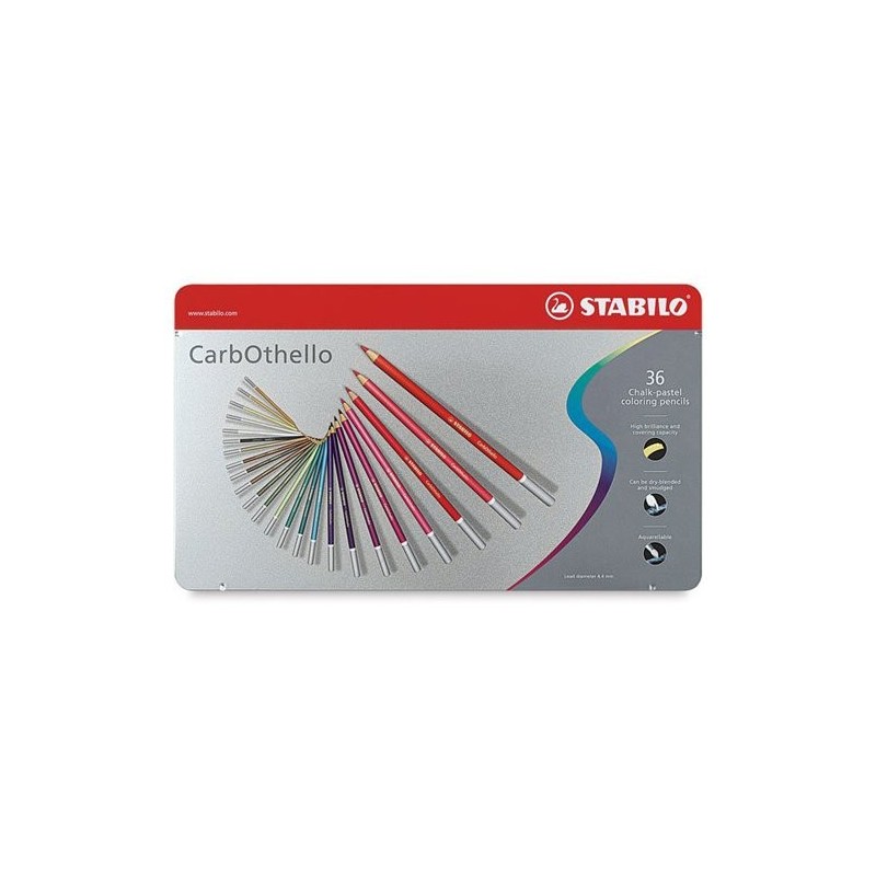 Materiais Belas Artes - STABILO Carbothello caixa de metal 36 cores pastel lápis assorted | totenart.com