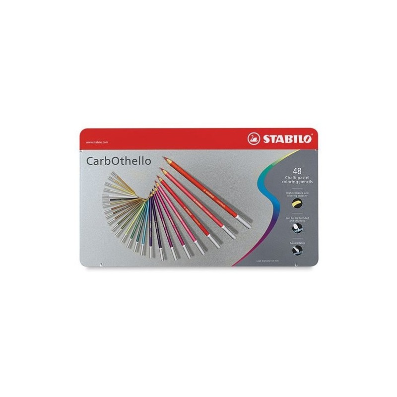 Materiais Belas Artes - STABILO Carbothello caixa de metal 48 cores pastel lápis assorted | totenart.com