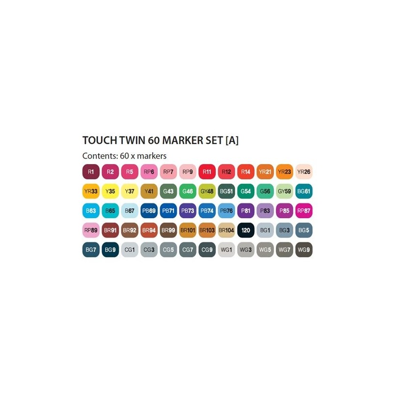 Materiais Belas Artes - TOUCH TWIN 60 brush marker set A | totenart.com