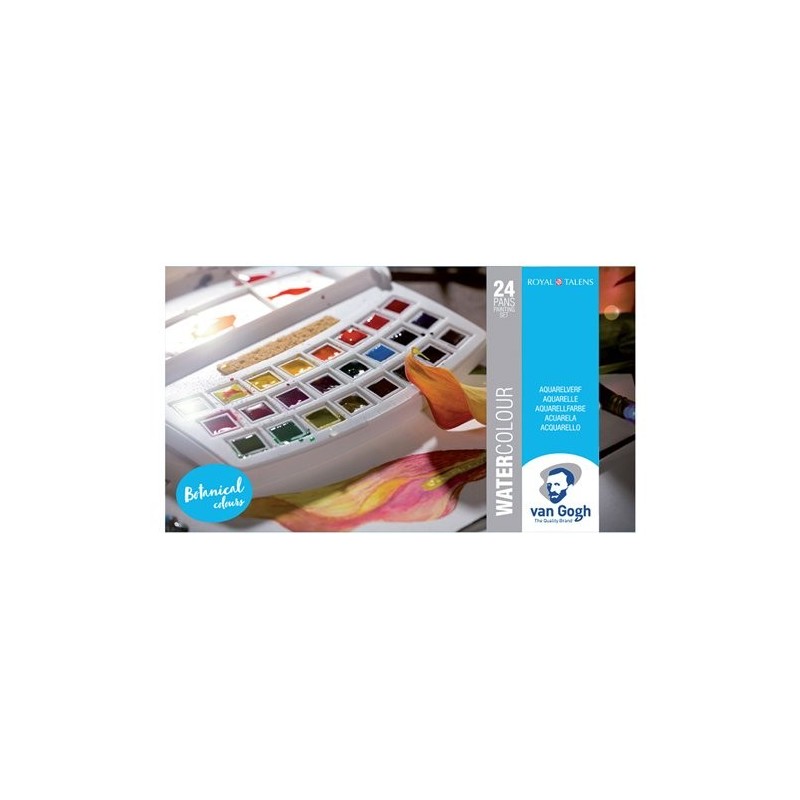 Materiais Belas Artes - Caixa Aquarela Van Gogh 24 1/2 godets & pincel | totenart.com\n