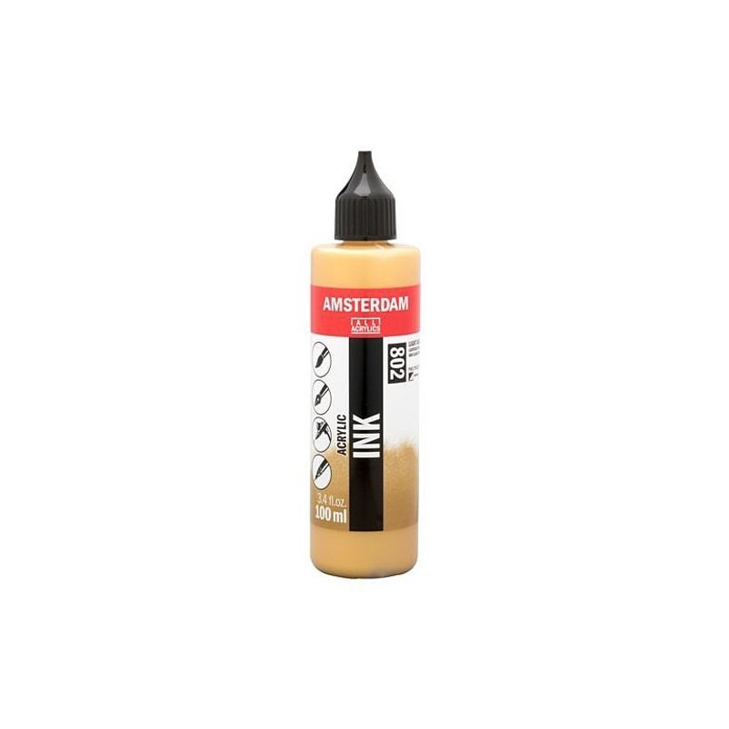 Materiais Belas Artes - Tinta Acrílica Ouro Claro 802 Amsterdam (100ml.) | totenart.com